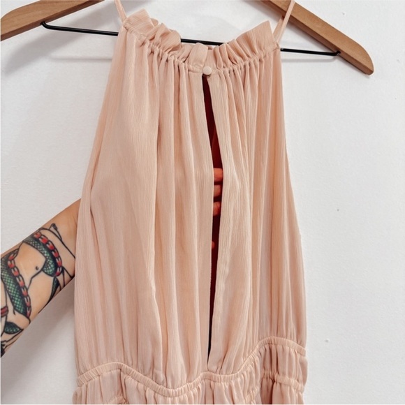 H&M Blush Pink Mini Dress Halter Neckline - Medium - Picture 10 of 13